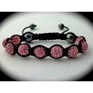 Apyrankė shamballa su Swarovski kristalais - rožinė