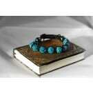 Apyrankė shamballa su Swarovski kristalais - žydra